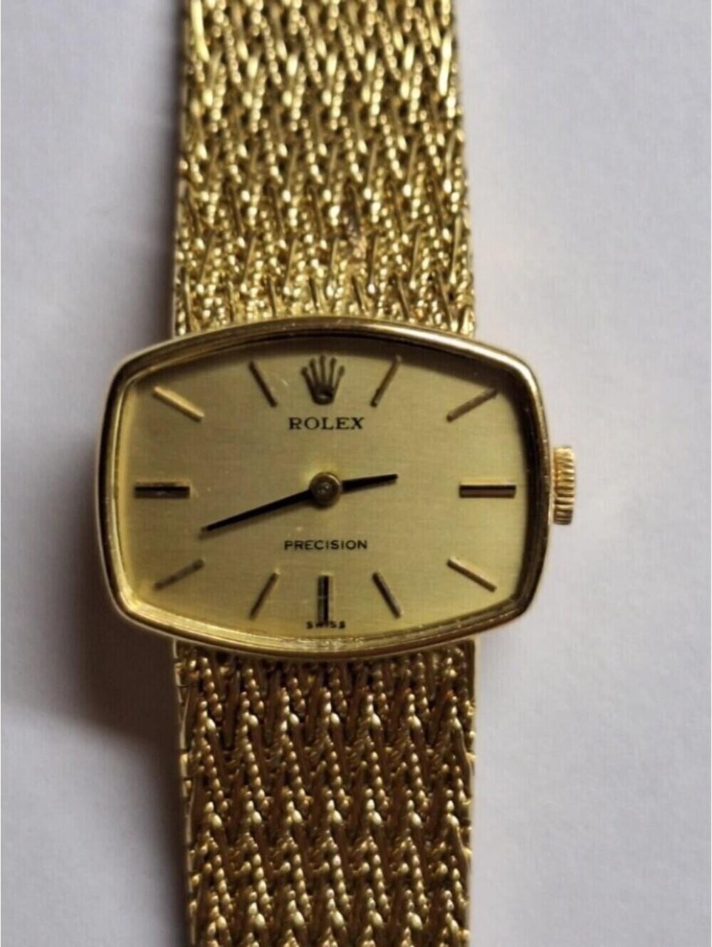 VINTAGE~ROLEX~LADIES DRESS WATCH~PRECISION~SOLID 18K YELLOW GOLD~GREAT CONDITION - Picture 5 of 16